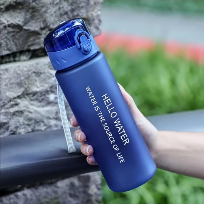 Portable Convenience Large Capacity Cherry Blossom Water Bottle  with Secure Lid & Carrying Rope, High-Quality PC Material