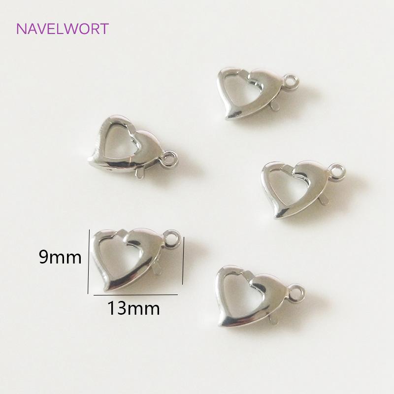 Fashion 14K/18K Gold Plated Heart Lobster Claw Clasp High Quality Brass Metal Lobster Clasps Extension Chains Wholesale