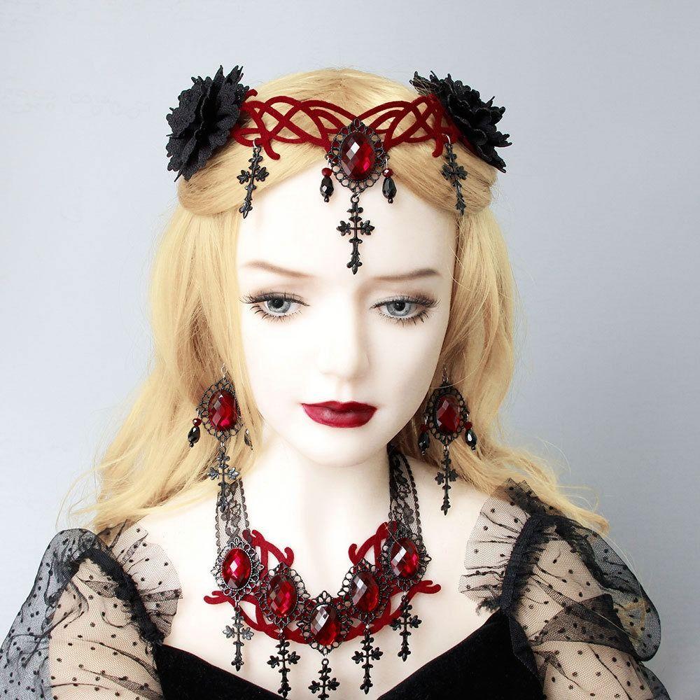 Halloween Witch Crown Black Veil Gothic Hair Clip New Hair Band  Halloween