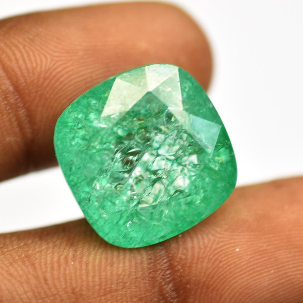 31.25 Ct Rare GREEN Emerald Square Cushion Cut Natural CERTIFED Loose Gemstone