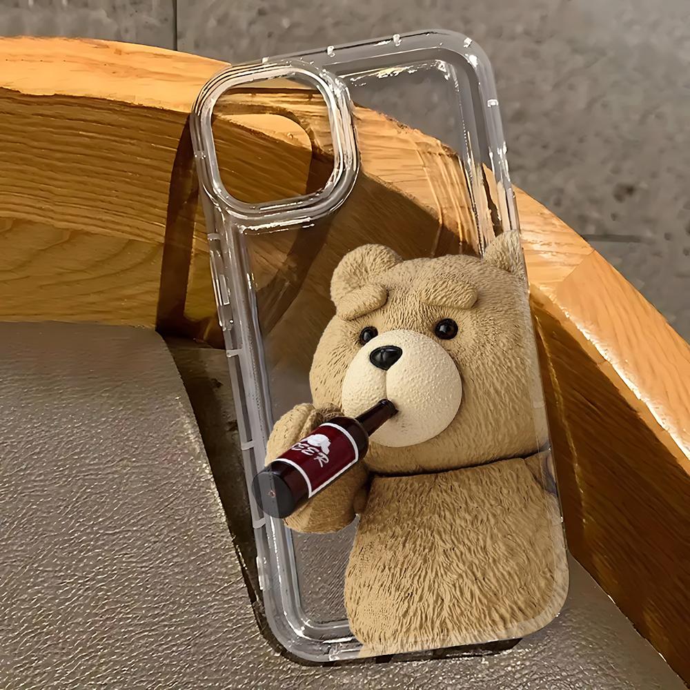 

Popular bear looking at mobile phone Phone Case for Xiaomi Redmi 12C 10 10C 9 9A 9C 9T Note 13 12 11 Pro Plus 4G 5G Clear Cover Redmi 9A 4G