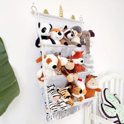 1/2/3 Lagen Boheemse Wandhanger Pluche Speelgoed Organizer Ruimtebesparend voor Slaapkamer Kan Meerdere Spullen Vasthouden Huisopslag
