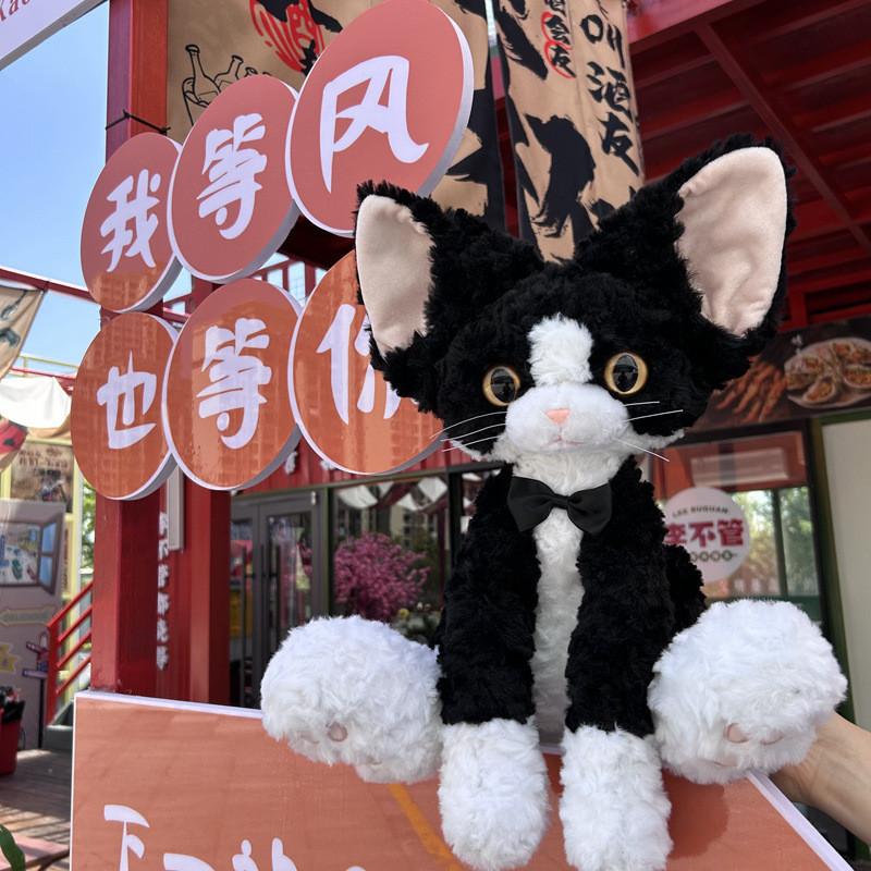White Black Devon Rex Cat Accompany Plush Toys Soft Lovers Decor Gift Dolls