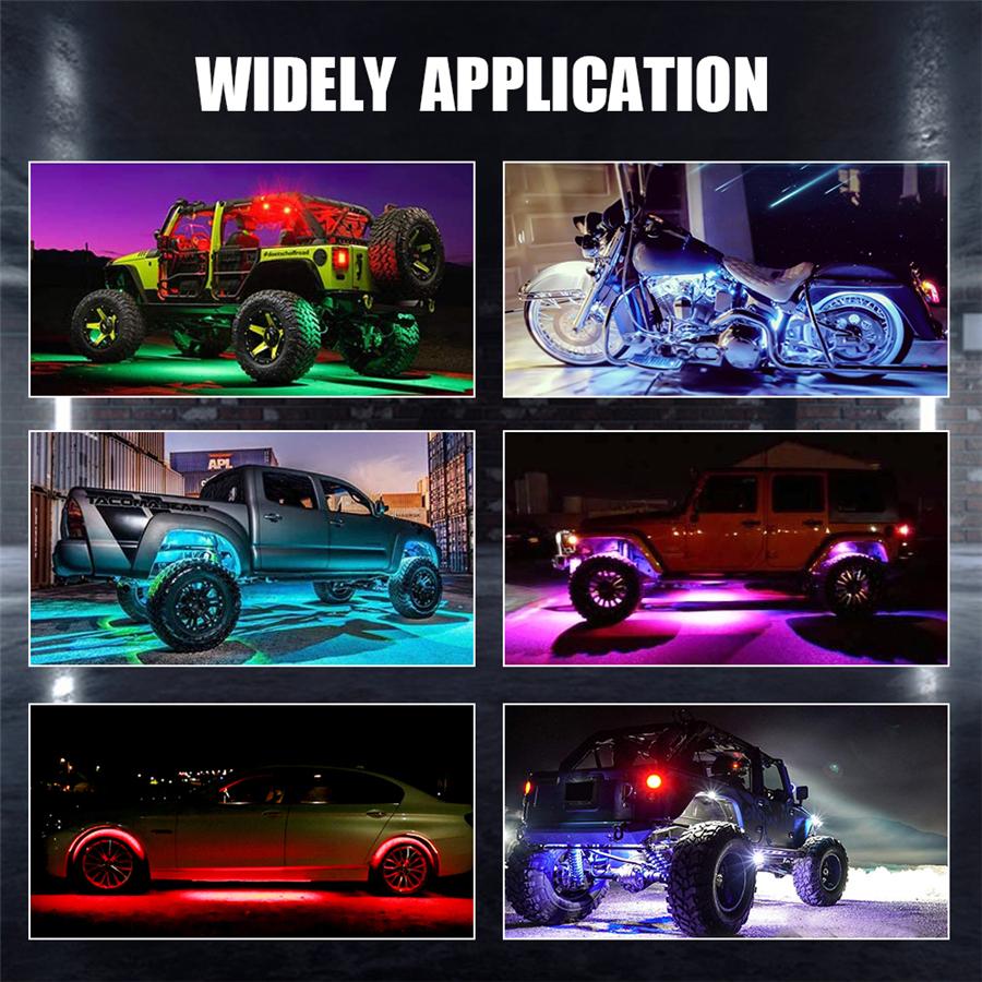 8x RGB LED Light Pod Rock Lights Offroad Truck Underbody Neon Lamp APP Control
