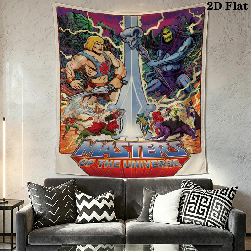 He Man Wall Tapestry Aesthetic Wall Hanging Printed Fabric Blanket Decorative Tapestries for Bedroom Living Room Home Decor