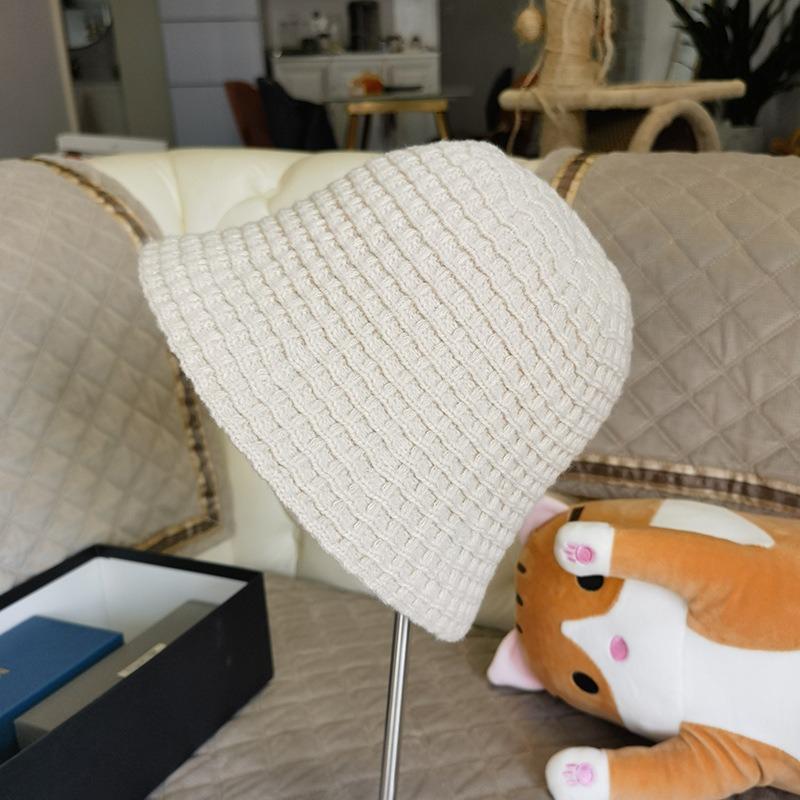 Thickened Solid Color Fisherman Hat Versatile Warm Face Covering Bucket Hat Showing Small Face In Autumn and Winter