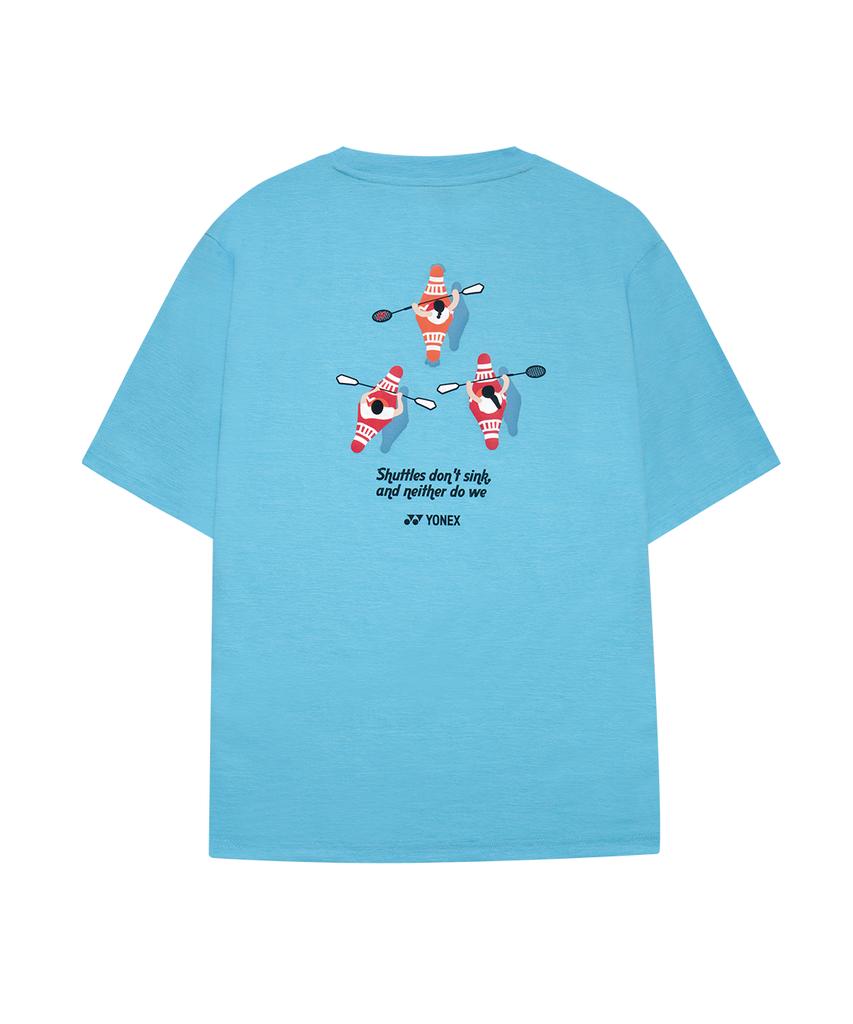 YONEX 261Ts046U Sky Blue Unisex Kayak Graphic Short Sleeve T-Shirt