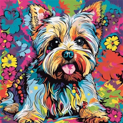 Diy Diamond Art Painting Dog Colorful Handmade Gift Embroidery Cross Stitch Set Animal Mosaic Home Decoration
