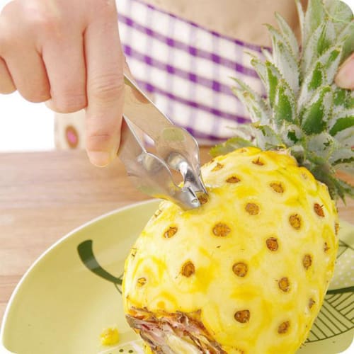 Gerinkoken Pineapple Peeler, Strawberry Peeler, Vegetable Peeler, Pineapple Peeler with Tweezers, Stainless Steel Pineapple Cutter, Pineapple Eye Remo