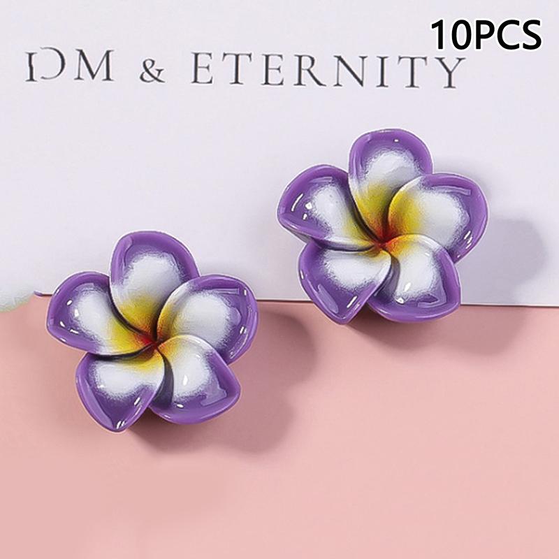 10Pcs Cartoon Simulation Flower Resin Series Jewelry Making Diy Accessories