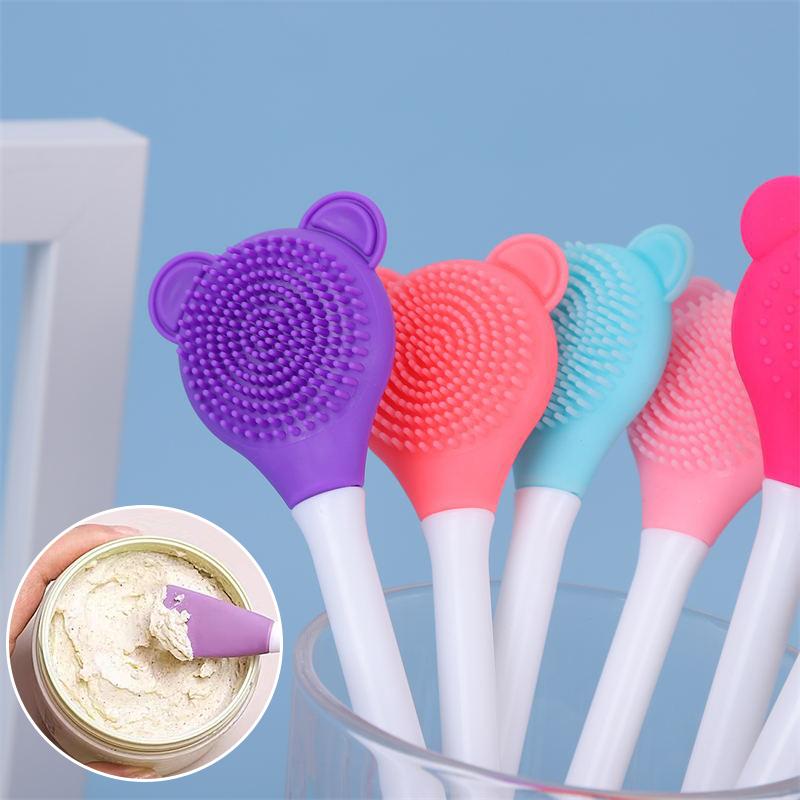 2 In1 Blackhead Silicone Facial Cleansing & Mask Brush Spatula Deep Cleaning Tools Exfoliator Scrub Pore Facial Skin Care