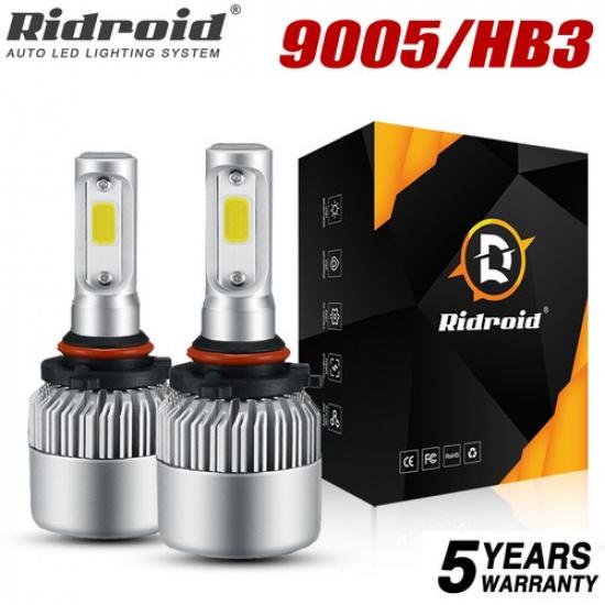

2x 9005/HB3 LED Headlight Kit Combo Bulbs 6500K High Low BEAM Super White Bright