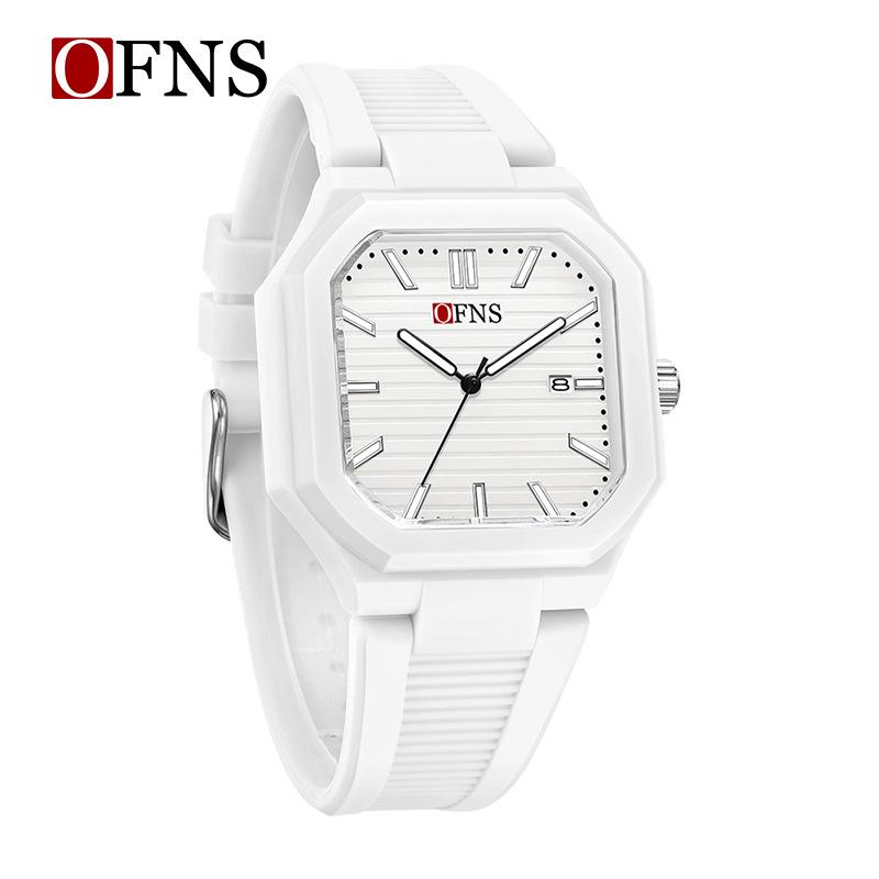 OFNS Quartz Watch: Student Style, Calendar, Square Dial, Arabic Numerals, Luminous, Waterproof, Middle Eastern Bestseller