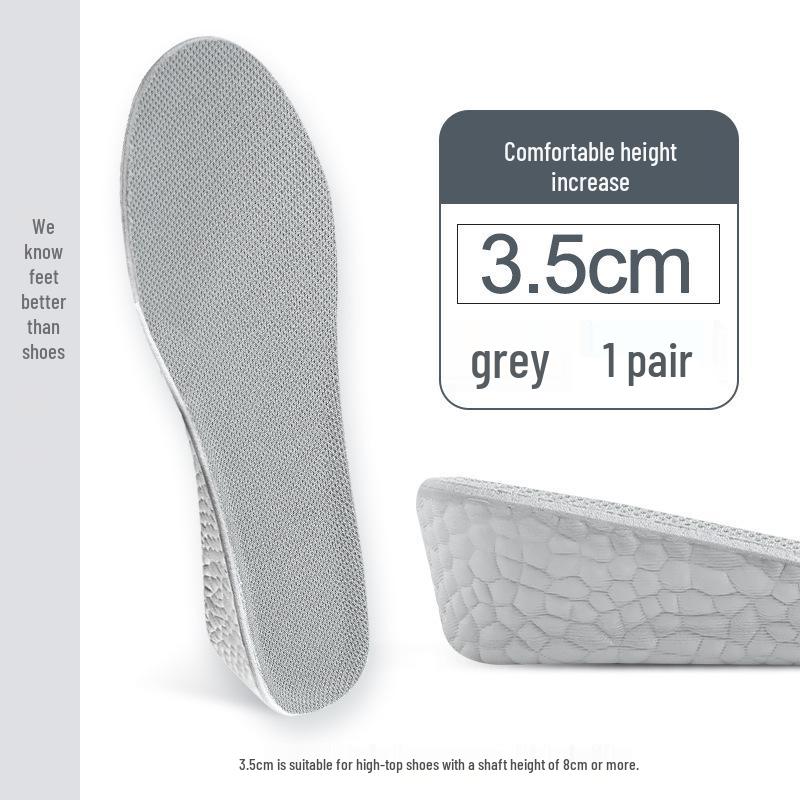 Boost Popcorn Height-Increasing Insoles for Men & Women - Breathable, Sweat-Absorbent, Flexible, Soft, Lightweight Sports Inner Height Enhance Pad