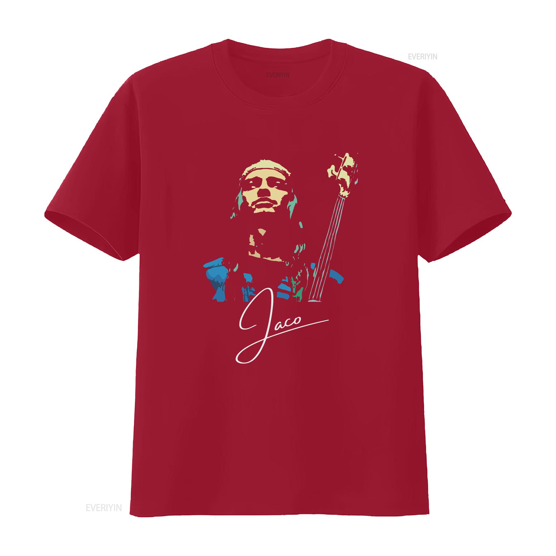 Jaco Pastorius Signature T Shirt vintage Washed graphic homme Versatile Casual Stretched Comfortable fashion Stylish S
