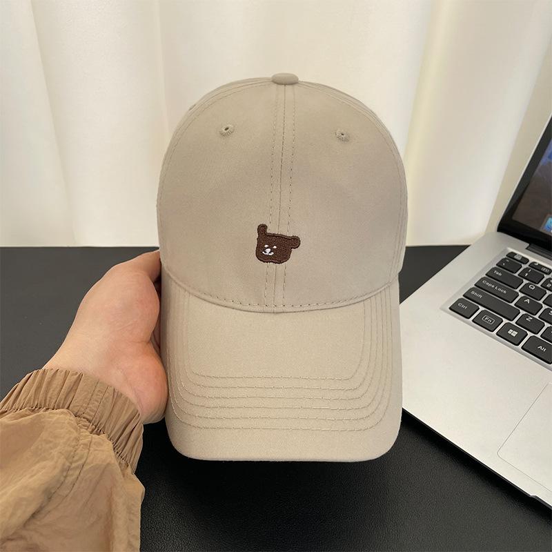 Puppy Embroidered Baseball Cap Women's Four Seasons Versatile Wide Brim Soft Top Cap Show Face Little Couple Tide Sun Hat