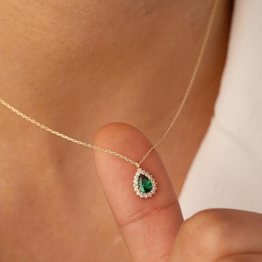 Water Drop Necklace For Women Jewelry Exquisite Female Shine Necklace