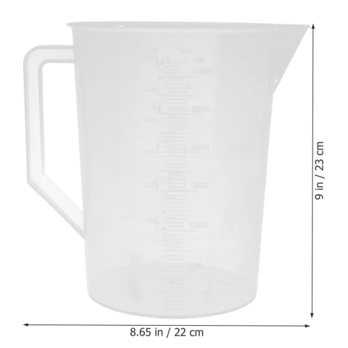 Cabilock Measuring Pitcher, 3000ml Plastic Measuring Cup, Large Measuring Pitcher, Beaker, Measuring Mug, Liquid Cup with Graduated Marks, Mixing Pitc