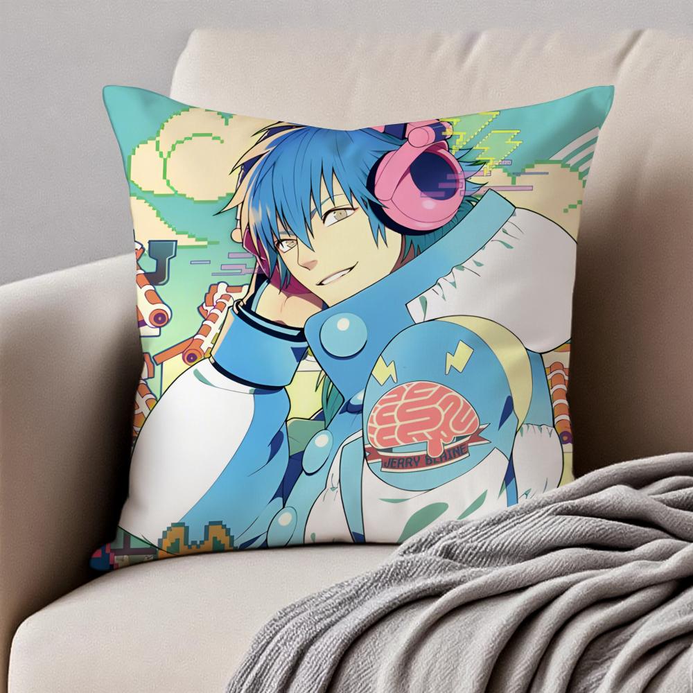 Dark BL Japanese Anime DDramatical Murder Cushion Cover Pillowcase Antidustmite Invisible Zipper Short Plush Sofa Cushion