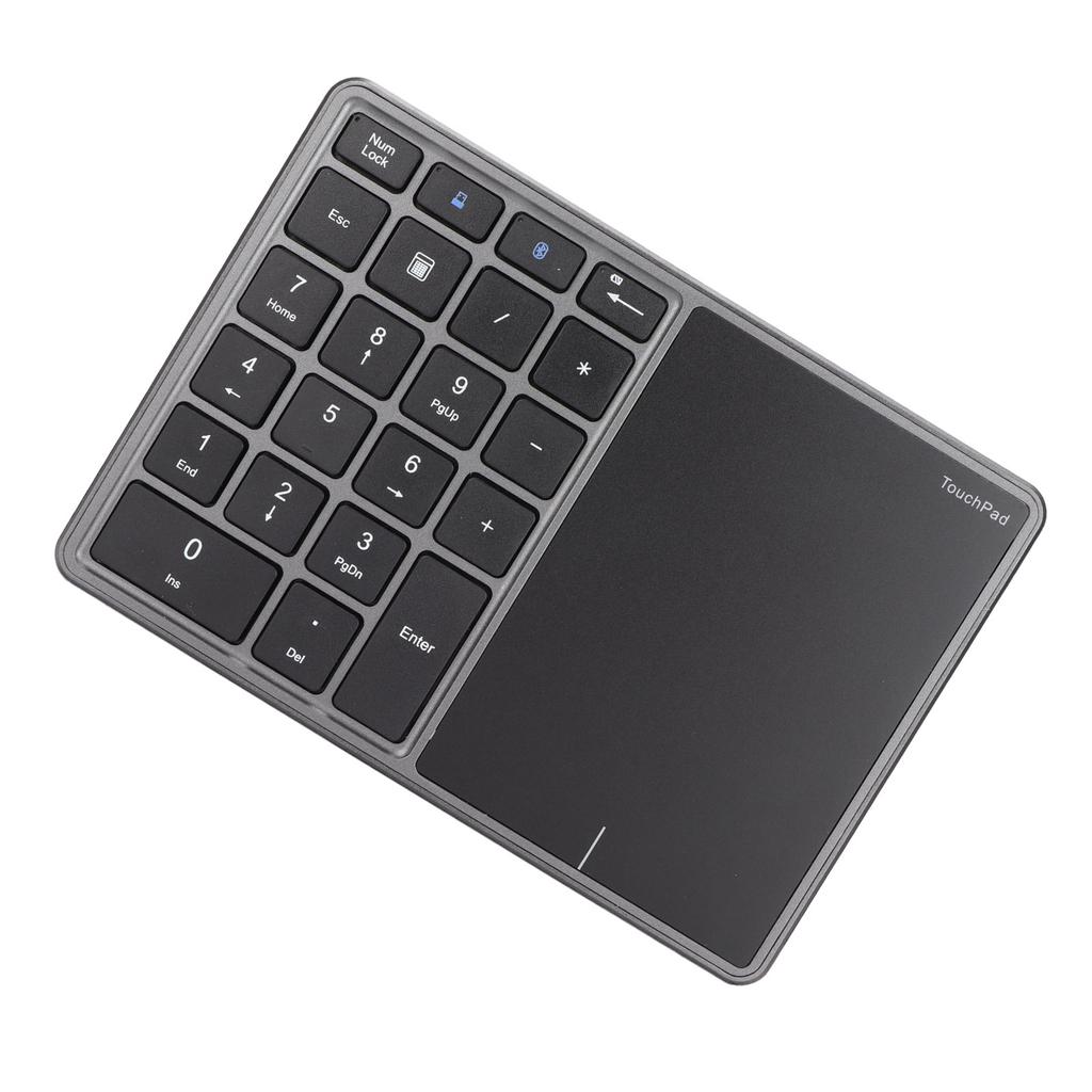 Wireless Numeric Keypad 2.4G Ergonomic 7.5 Degree Angle 10m Receiving Type C Port 22 Keys Number Keypad with Toucad