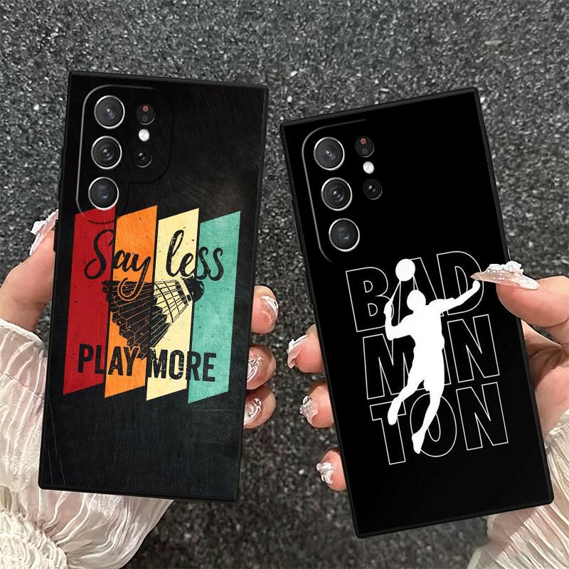 Badminton Sport Soft Phone Case for Samsung Galaxy S26 S25 Edge S24 Ultra S23 Plus S22 S21 FE S20 Black Cover Back Shell