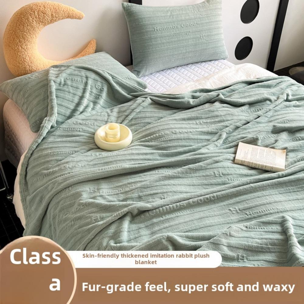 Manta para dormir de terciopelo de conejo de imitación