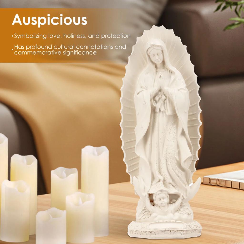 Nostra Signora Statua Religiosa Statuetta Vergine Maria Scultura in Resina Arte Religiosa per Arredamento Casa/Regalo Cattolico, Statua Madre Maria