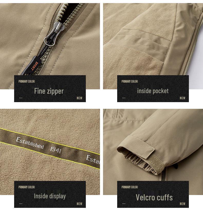 Men's Fleece-Lined Thick Jacket: Autumn/Winter Warm, Plus Size, Windproof & Waterproof Outdoor Coat.
