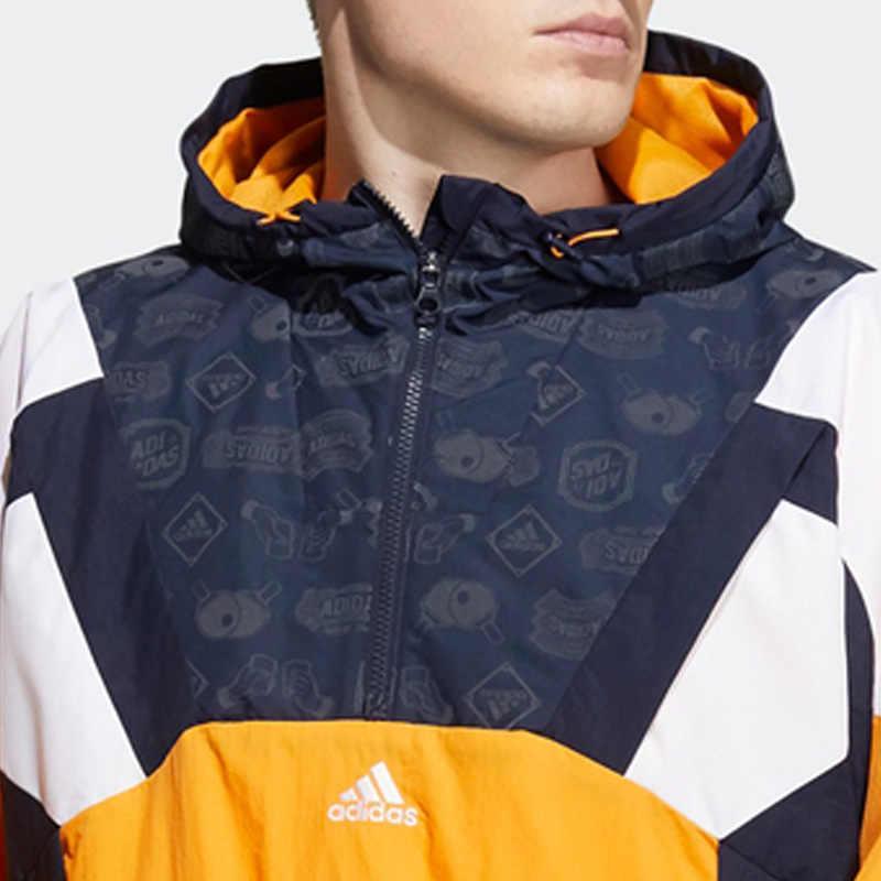 adidas Sport Lifestyle Series Color Block Comfortable Long Sleeve Hoodie Men Hoodies Yellow HE9892