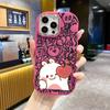 Phone Case: 2D Flat Design Suitable for iPhone 18 17 16 15 14 13 Pro Protective Case, Couple Style, Little White Rabbit with Hearts, Christmas and Hal