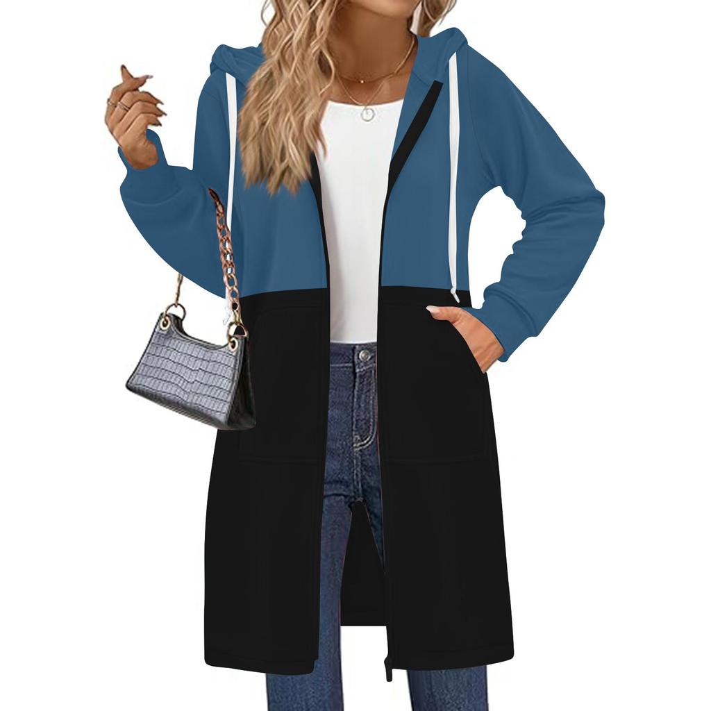 Women's Zip Up Hoodies Oversized Fleece Long Pullover Hooded Sweatshirts Casual Long Sleeve Fall Hoodie Jacket