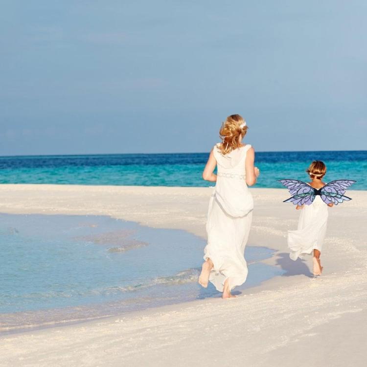 Halloween Wing Costume Women Girl Butterfly Wing Elf Wing with Elf Ears Flower Wreath Halloween Costume Accessories