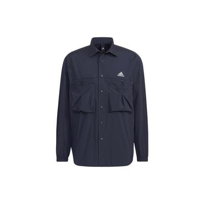 Camicia Sportiva Manica Lunga Workwear Uomo Top Blu Inchiostro HD0039