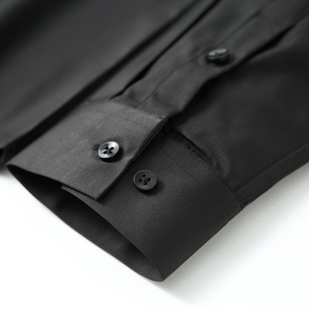 Cămașă de rochie pentru bărbați, cu mânecă lungă, de culoare uni, fără călcare, elastică, mătăsoasă, prietenoasă cu pielea, ușor de întreținut, formală, îmbrăcăminte pentru bărbați, cămașă cu nasturi