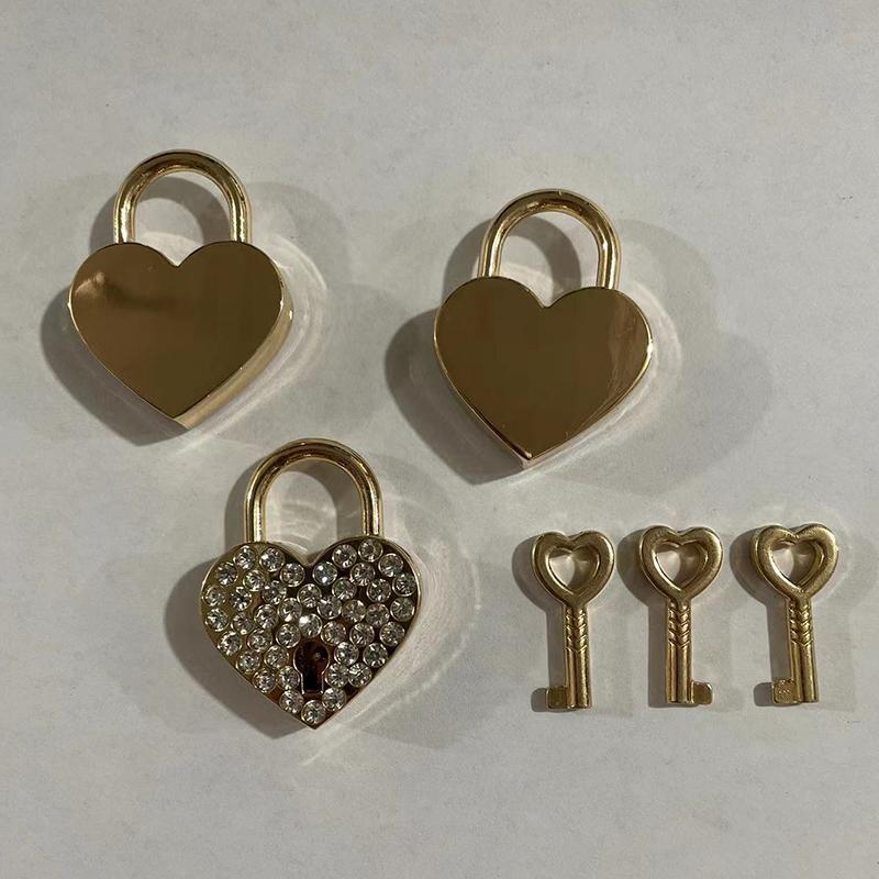 Compact Mini Wooden Jewelry Box with Love Wish Keyed Padlock Heart Shaped Lock for Rings Earrings Travel Girls Gift