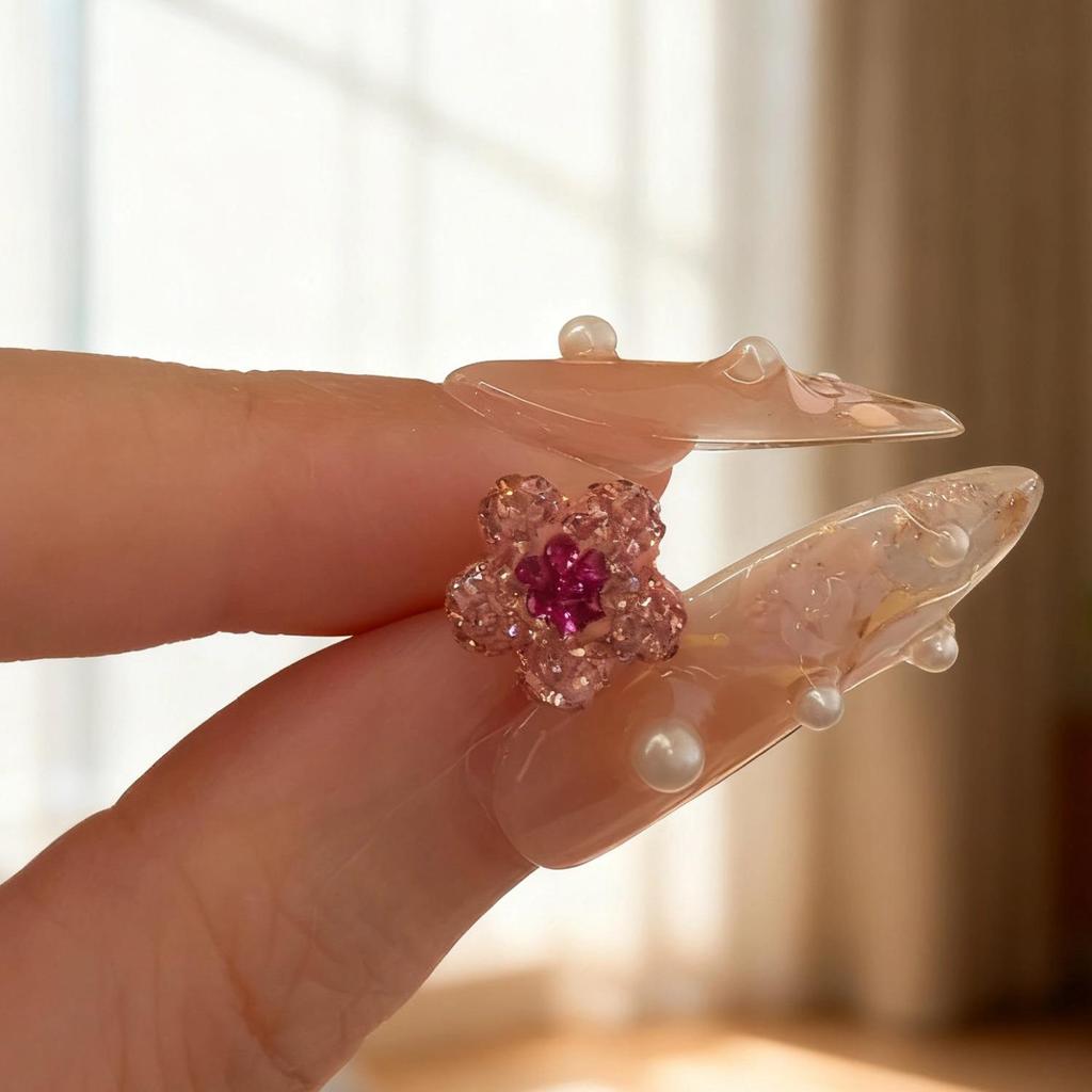 Pink Diamond-Set Titanium Spiral Conch Cartilage Earrings for Women