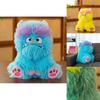 Adorable Long-haired Monster Plush Pillow For Girls Cute Sofa Toy In Soft Colors