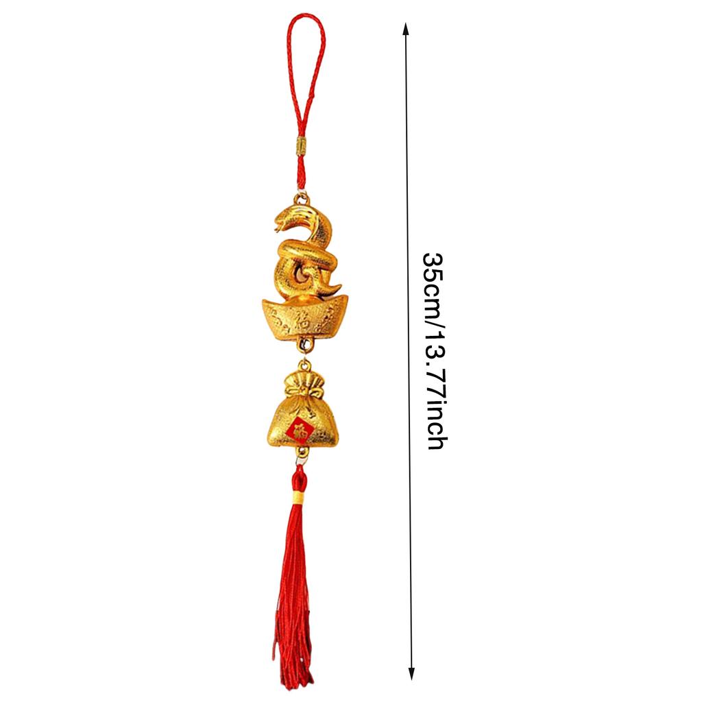 9 Pack 2025 Year of the Snake Gold Hanging Pendants with Rope for Lunar New Year Spring Festival Home Office Living Room Car Bonsai Tree Decor