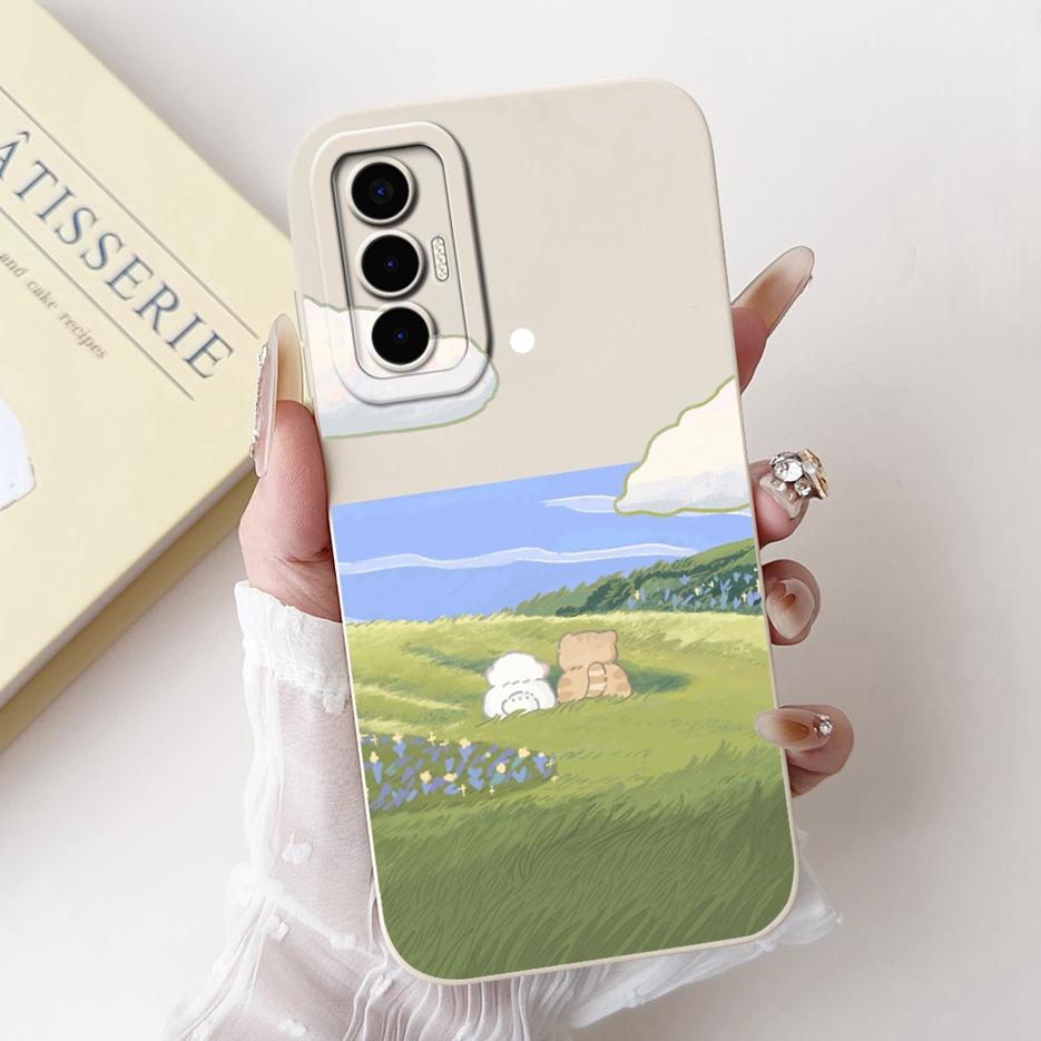 For Tecno Pova 3 Case LF7n Stylish Candy Panted Cover Shockproof Phone Case For Tecno Pova 3 Pova3 Soft Fundas 6.9'' Matte Coque