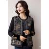 Women's Plus Size Embroidered Black Vest - High-End Autumn 2025 Fashion Top