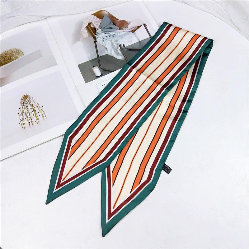 

Двусторонний остроконечный шарф для женщин на весну и осень. Тонкая и длинная лента для сумки на запястье. Универсальный декоративный маленький шарф. 86*10cm