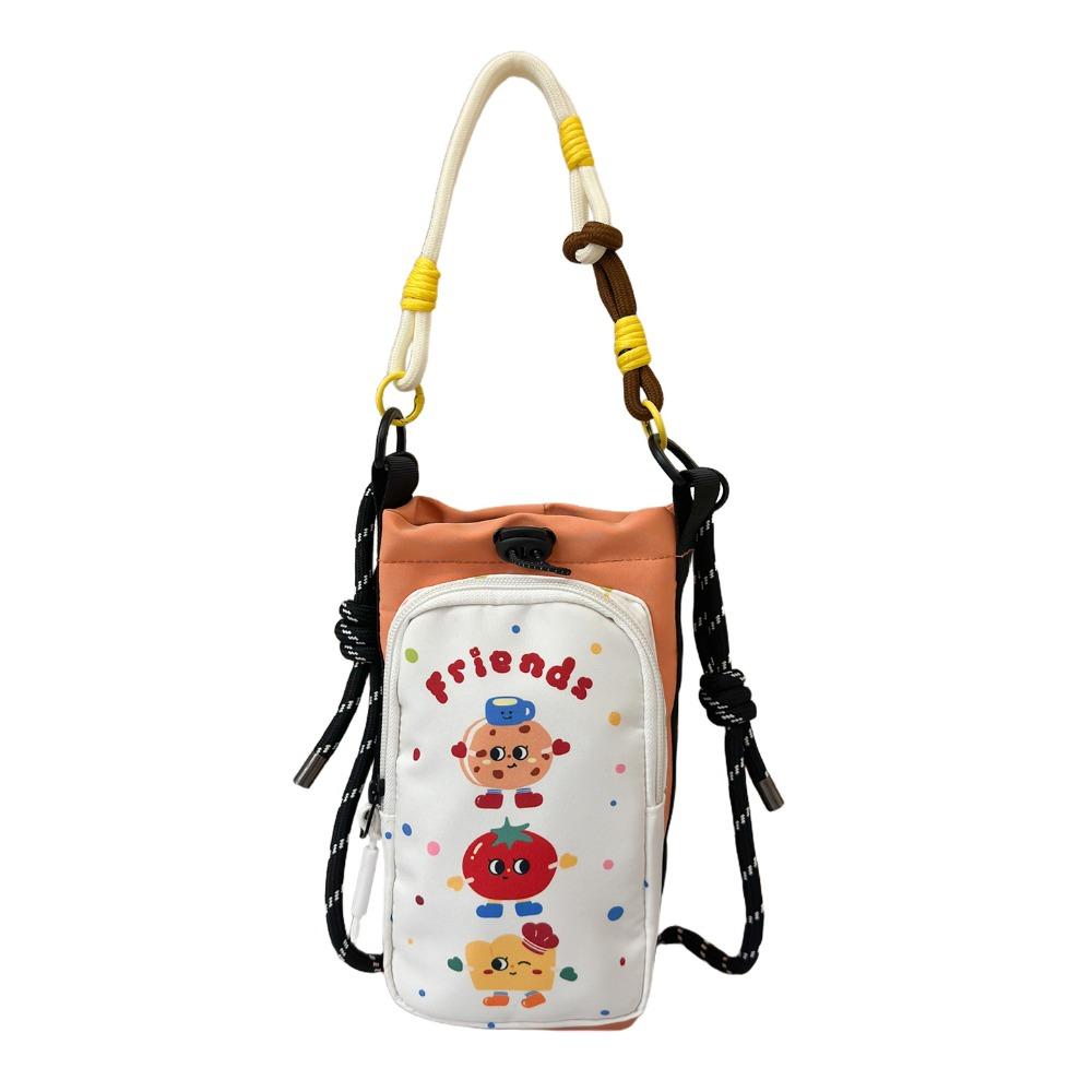Dopamine Style Water Bottle Bag Bucket Shape Shoulder Bag Trendy Phone Pouch  Hiking оранжевый