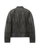 Sperone [Real Leather] Cowhide Washed Minimal Leather Jacket