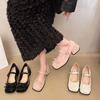 Mary Jane Single Shoes French Evening Shallow Mouth Spring Versatile Thick Heel High Heels Women's 2025 New with Gentle Skirt