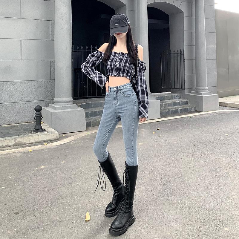 Women's 2023 High-Waisted Slimming Denim Pencil Pants