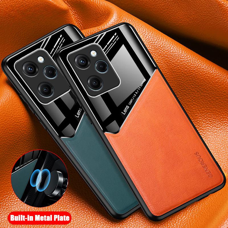 

For PocoX5 Pro Case PU Leather Car Magnetic Hard PC Cover For Xiaomi POCO X5 X4 Pro Xiomi Pocophone X3 PocoX4 GT Cases
