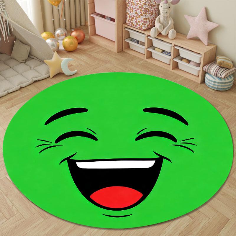 Trendy Round Halloween Multicolor Accent Rug, Non-Slip Floor Mat for Bathroom