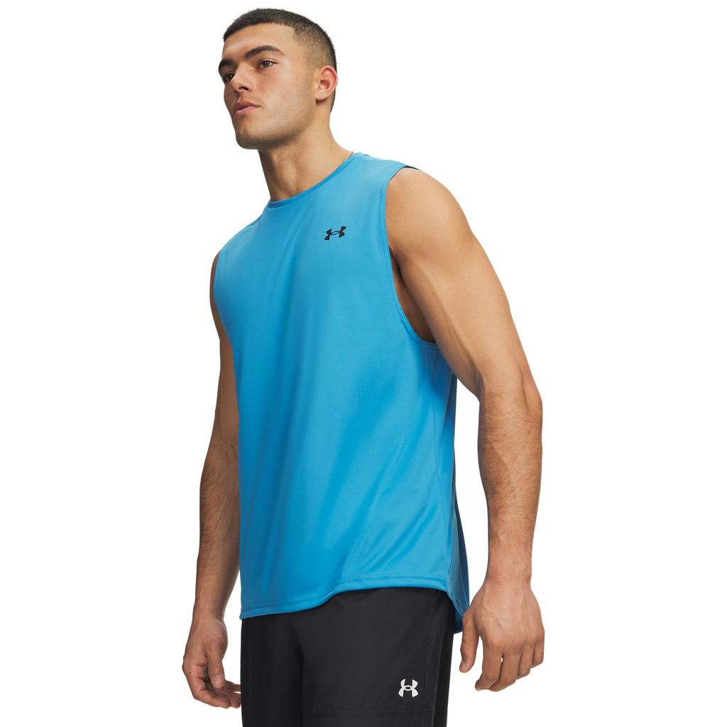 Under Armour Velocity Muscle Hyrox Dry Soft Training Basketbal Mouwloos Tank Heren tops Ether-Blauw 1327972-452
