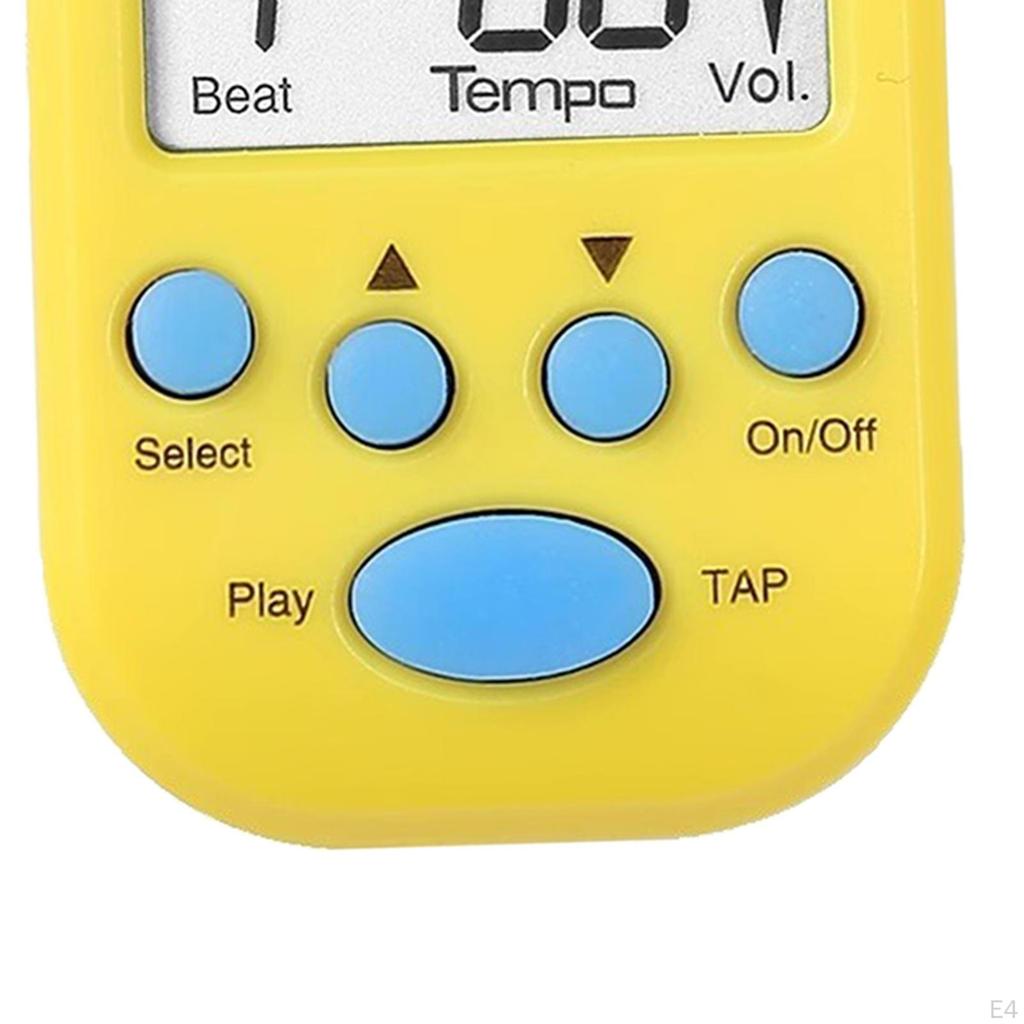 Mini Digital Metronome Beat Tap Volume Adjustable Lightweight Durable Portable Clip On for Drum