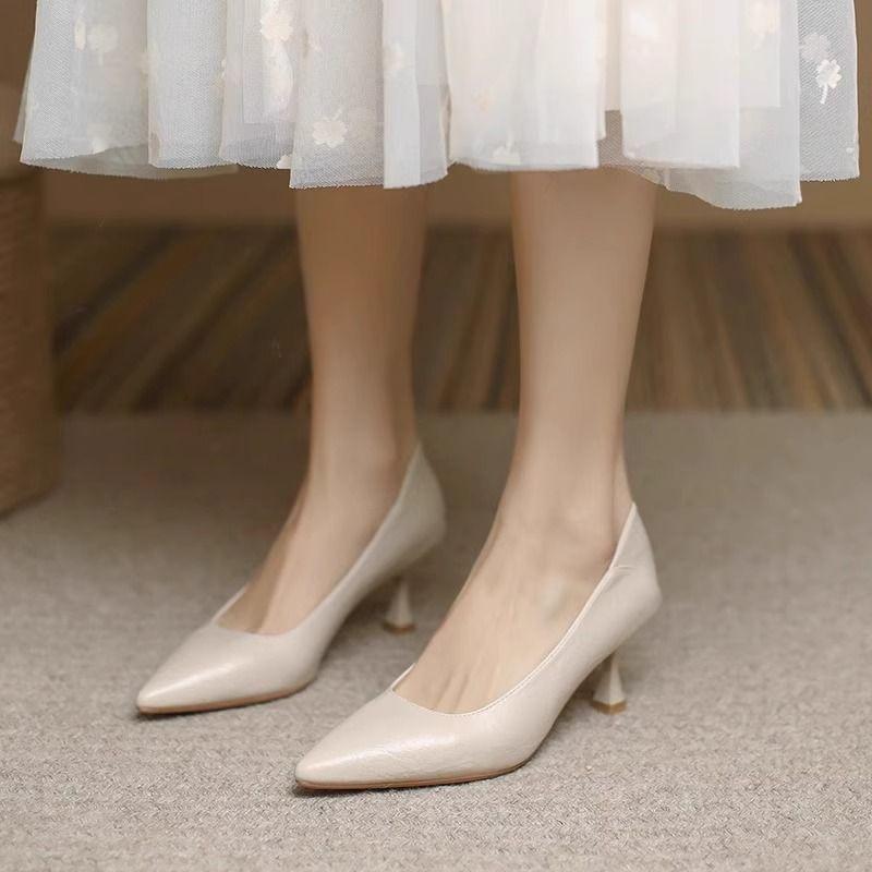 High Heels 2025 New Autumn Style Slim Heel Professional Pointed Single Shoes Black Shoes for Women